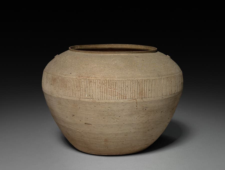 Orcio in terracotta rigata